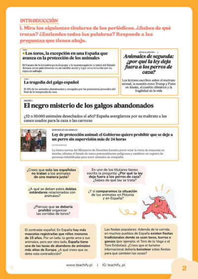 lekcja_Los derechos de los animales en Espana_B2-2 lekcja_Los derechos de los animales en Espana_B2-2