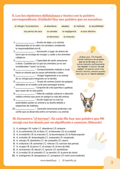 lekcja_Los derechos de los animales en Espana_B2-3 lekcja_Los derechos de los animales en Espana_B2-3
